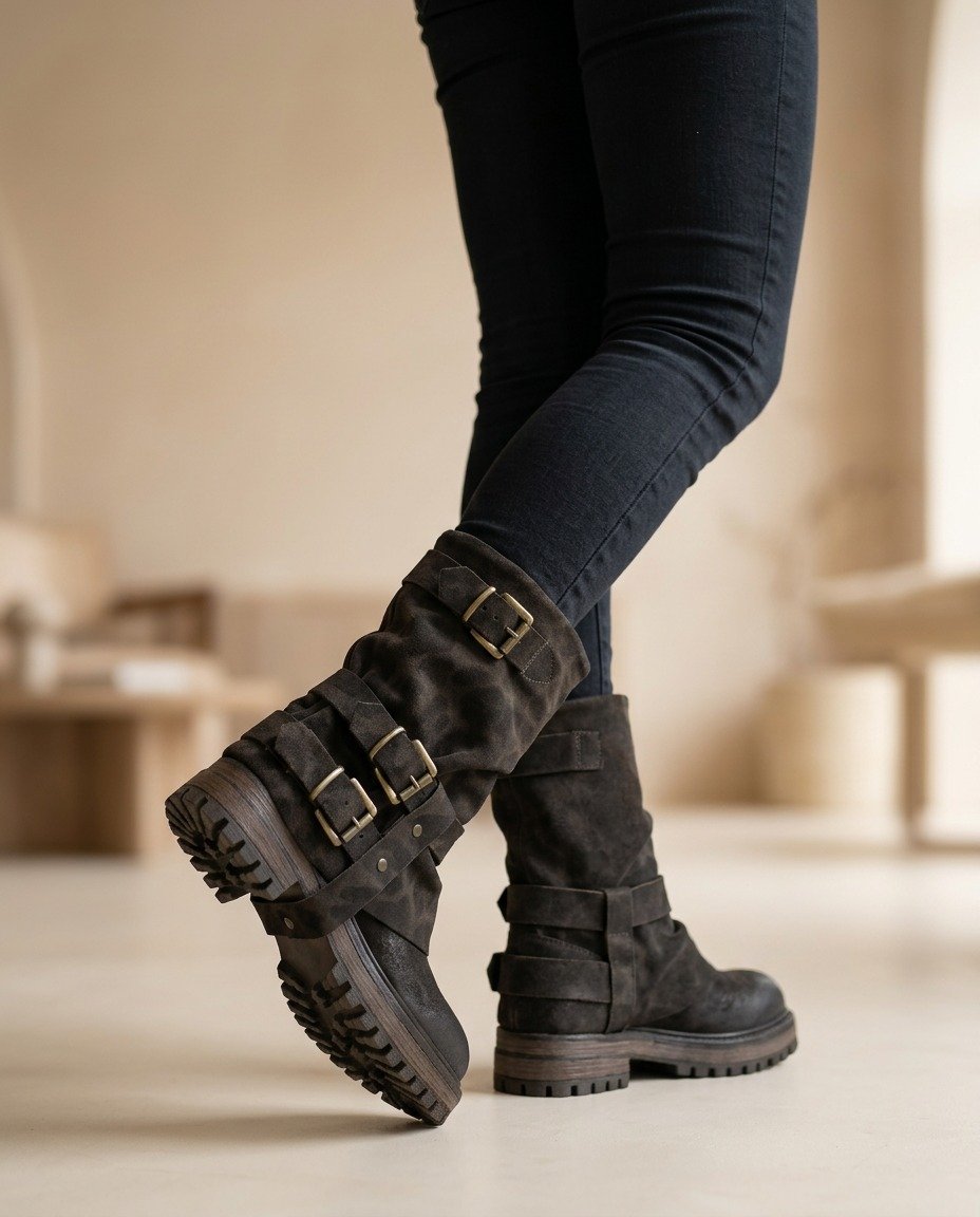 Same boots, worn, bright interior